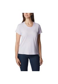 columbia - T-shirt damski Columbia Sun Trek SS Tee z krótkim rękawem. Kolor: fioletowy. Długość rękawa: krótki rękaw. Długość: krótkie. Sezon: lato. Sport: kolarstwo, turystyka piesza
