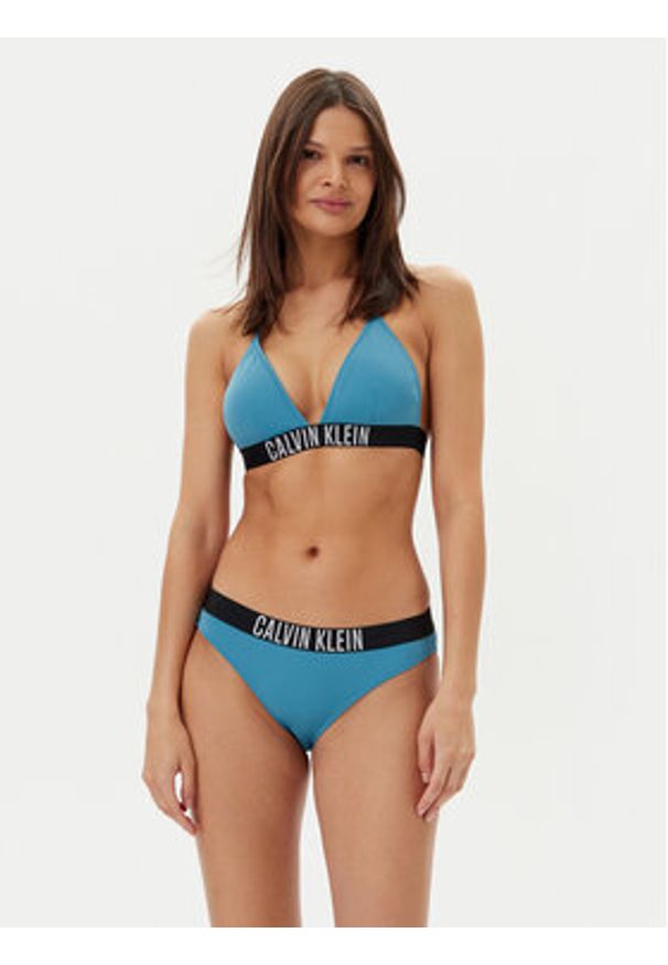 Calvin Klein Swimwear Góra od bikini KW0KW02854 Niebieski. Kolor: niebieski. Materiał: syntetyk
