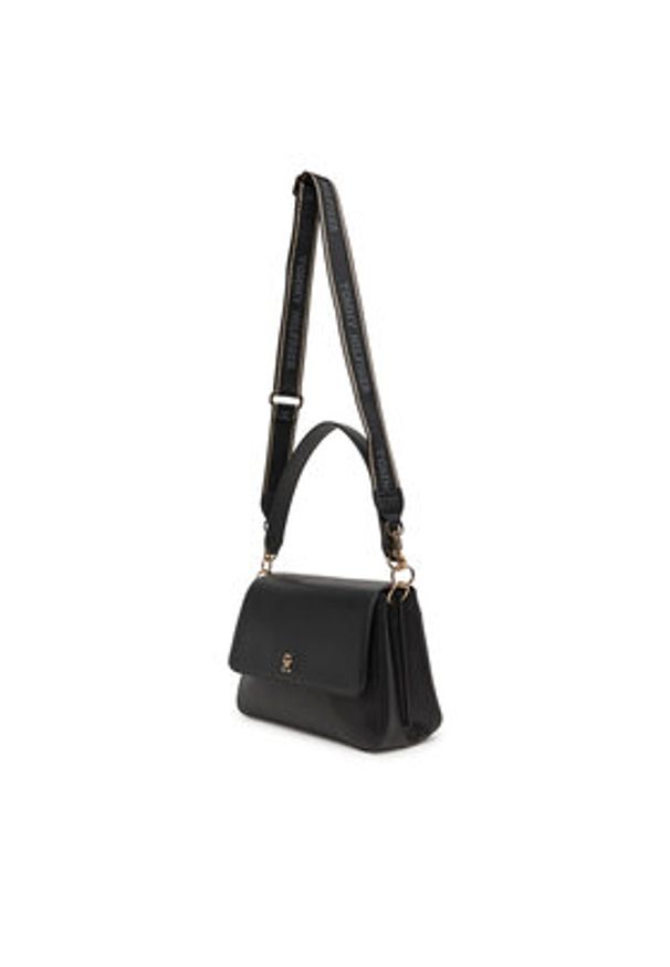 TOMMY HILFIGER - Tommy Hilfiger Torebka Th Joy Shoulder Bag AW0AW16815 Czarny. Kolor: czarny. Materiał: skórzane