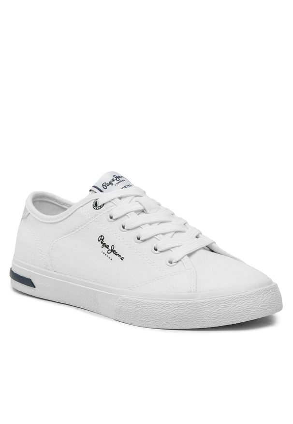 Sneakersy Pepe Jeans Kenton Road W PLS31440 White 800. Kolor: biały. Materiał: skóra