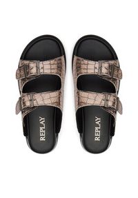 Replay - REPLAY Klapki GWF81 .000.C0040S Złoty. Kolor: złoty. Materiał: skóra #5