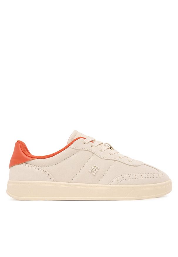TOMMY HILFIGER - Tommy Hilfiger Sneakersy Heritage FW0FW08822 Écru. Materiał: zamsz, skóra