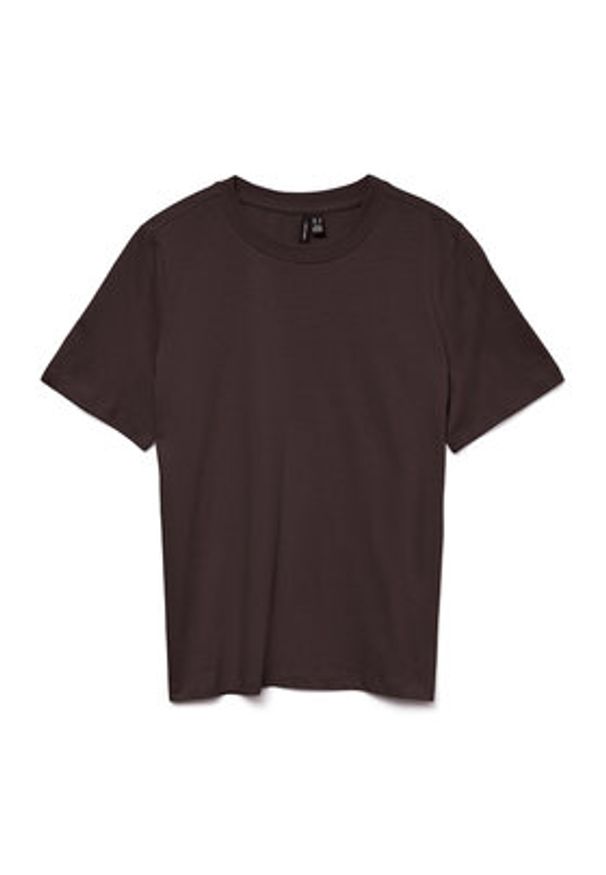 Vero Moda T-Shirt Paulina 10316991 Brązowy Regular Fit. Kolor: brązowy. Materiał: bawełna