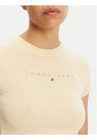 Tommy Jeans T-Shirt Tonal Linear DW0DW20315 Żółty Slim Fit. Kolor: żółty. Materiał: bawełna #5