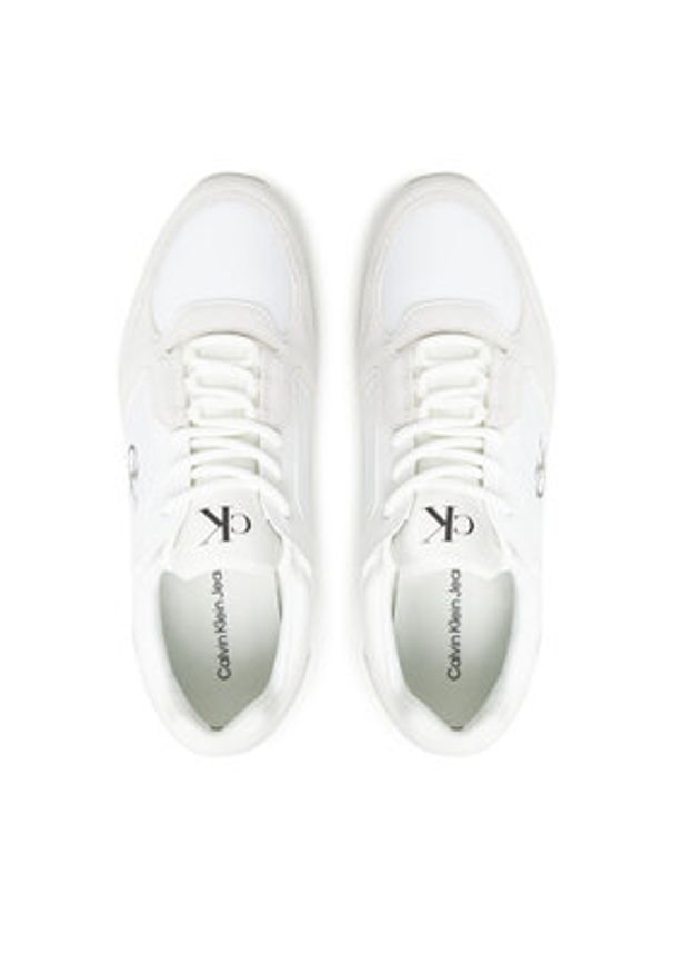 Calvin Klein Jeans Sneakersy Retro Runner Sock Lace Up Ny-Su YM0YM01326 Biały. Kolor: biały. Materiał: materiał