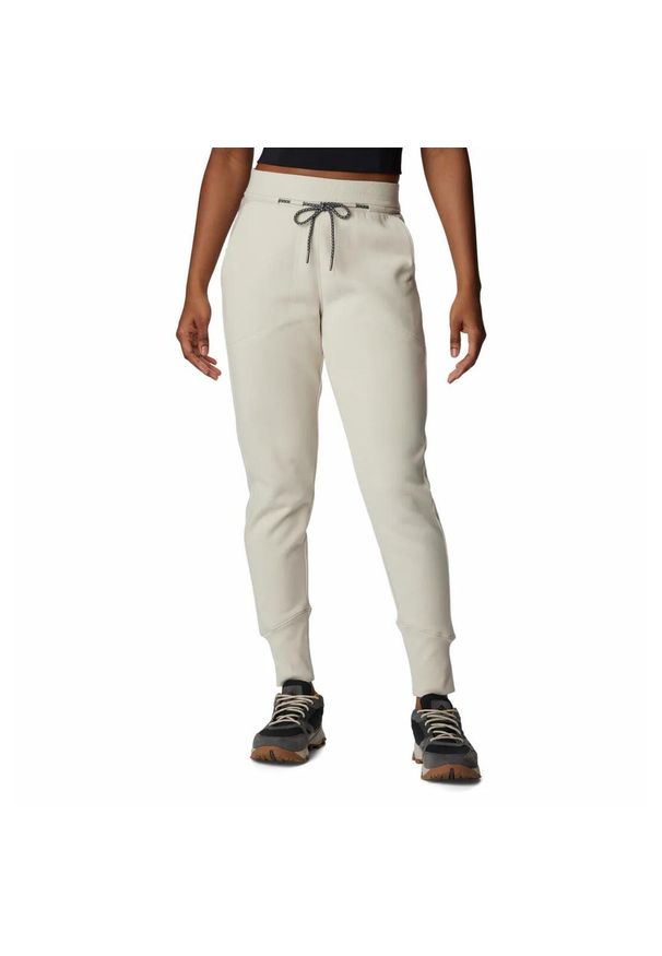 columbia - Spodnie Dresowe Damskie Columbia Lodge Knit Jogger. Kolor: brązowy, beżowy. Materiał: dresówka