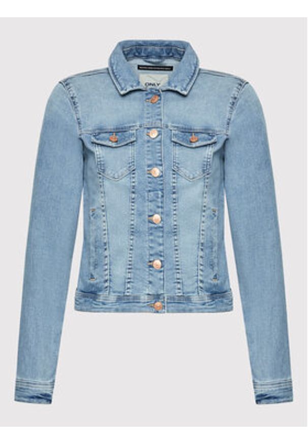 only - ONLY Kurtka jeansowa Tia 15177241 Niebieski Regular Fit. Kolor: niebieski. Materiał: bawełna, jeans