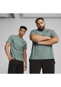 Puma - Męska koszulka Essentials z małym logo No. 1 PUMA Green Moon. Kolor: zielony. Wzór: haft. Sport: fitness