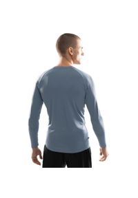SIROKO - Męska koszulka treningowa z długim rękawem Fitness Siroko Aqua. Okazja: na co dzień. Kolor: niebieski. Materiał: tkanina. Długość rękawa: długi rękaw. Długość: długie. Styl: casual