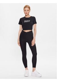 DKNY T-Shirt P03ZBDNA Czarny Regular Fit. Kolor: czarny. Materiał: bawełna