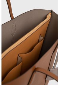 Tory Burch torebka skórzana kolor brązowy. Kolor: brązowy. Materiał: skórzane. Rodzaj torebki: na ramię