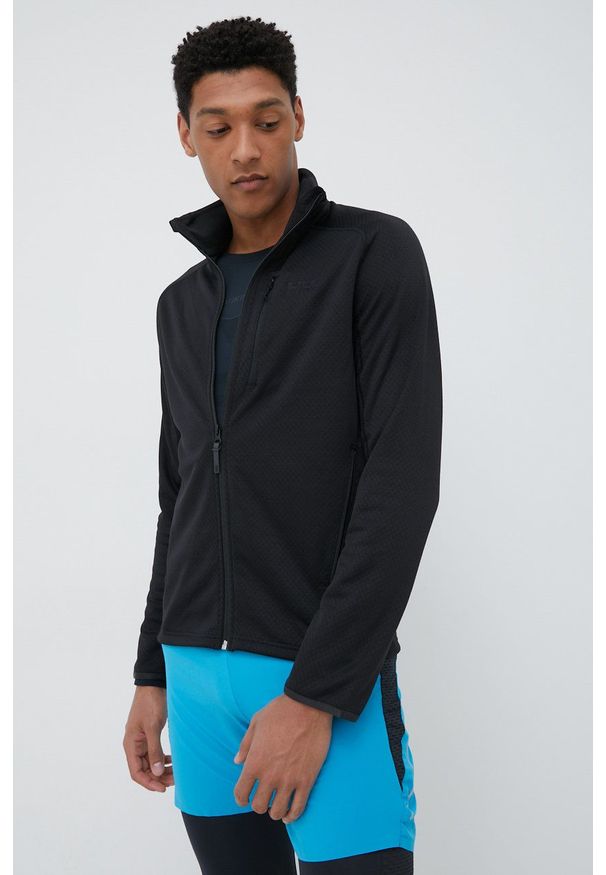 Helly Hansen bluza sportowa Rapid męska kolor czarny gładka. Kolor: czarny. Materiał: skóra, materiał. Długość rękawa: raglanowy rękaw. Wzór: gładki. Styl: sportowy