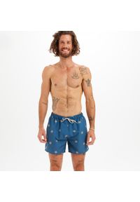 OLAIAN - Spodenki surfingowe męskie Olaian 100 Cycas 15". Kolor: niebieski. Materiał: materiał, poliester. Długość: krótkie. Styl: sportowy