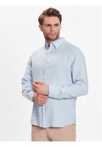 CINQUE Koszula Cisteve 9062 Błękitny Slim Fit. Kolor: niebieski. Materiał: len