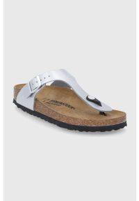 Birkenstock Gizeh BF Japonki damskie. Okazja: na co dzień. Kolor: srebrny. Materiał: skóra, materiał. Sezon: lato. Styl: casual, elegancki, klasyczny #5