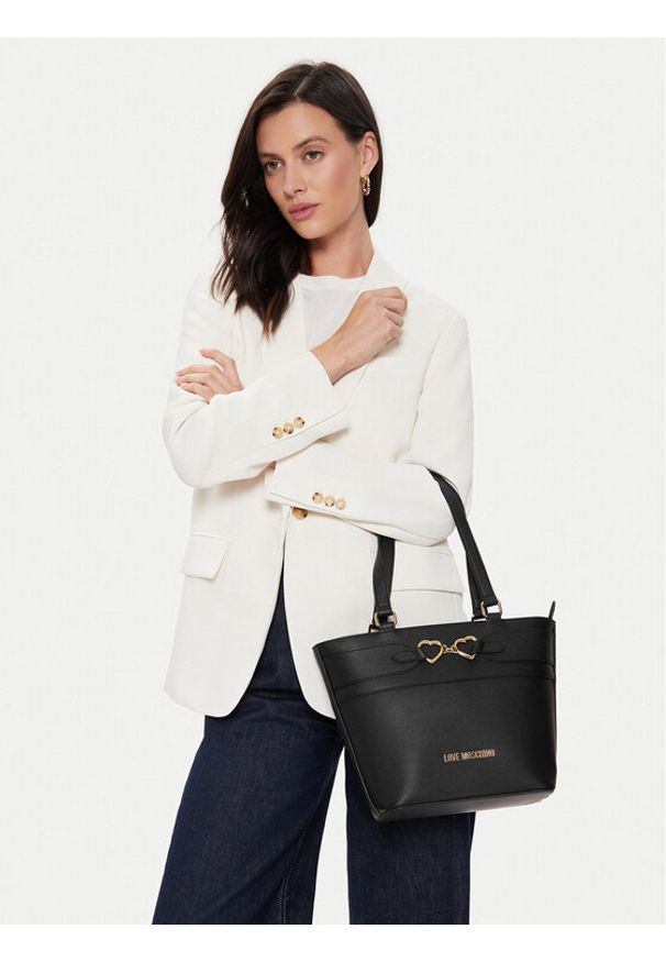 Love Moschino - LOVE MOSCHINO Torebka JC4347PP0IK1100A Czarny. Kolor: czarny. Materiał: skórzane