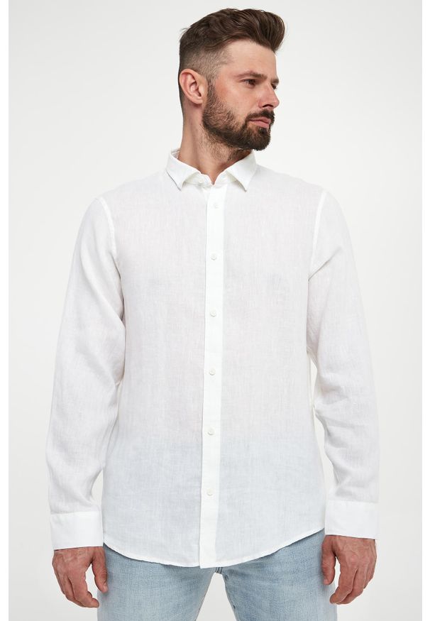 Armani Exchange - Koszula męska lniana ARMANI EXCHANGE. Materiał: len
