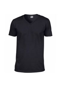 GILDAN - Męska Koszulka Krótki Rękaw Soft Style. Kolor: czarny. Długość rękawa: krótki rękaw. Długość: krótkie. Sport: turystyka piesza #1
