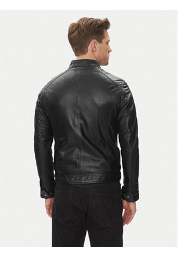 Serge Pariente Kurtka skórzana Erico Czarny Regular Fit. Kolor: czarny. Materiał: skóra