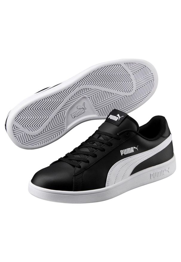 Puma - Buty Smash v2 L Rozmiar 44.5 Czarny - 365215-04. Kolor: biały. Materiał: skóra, materiał. Sport: tenis