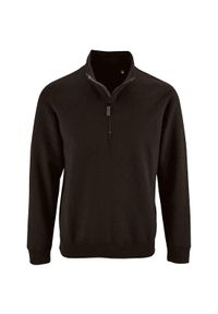 SOL'S - Sweter Męski Stan Zip Z Kołnierzem Stojącym. Kolor: czarny