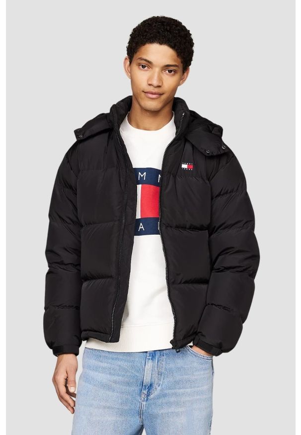 Tommy Jeans - TOMMY JEANS Czarna męska kurtka z naturalnym wypełnieniem, Rozmiar XXL. Kolor: czarny
