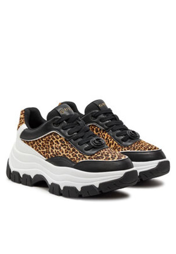 Guess Sneakersy Berrett FLTBER PEL12 Czarny. Kolor: czarny. Materiał: skóra