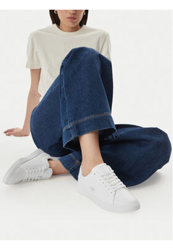Calvin Klein Sneakersy Low Prof Cupsole Lth HW0HW03295 Biały. Kolor: biały. Materiał: skóra