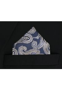 Poszetka Męska, Elegancka - Alties - Paisley na Granatowym Tle. Kolor: niebieski. Materiał: poliester. Wzór: paisley