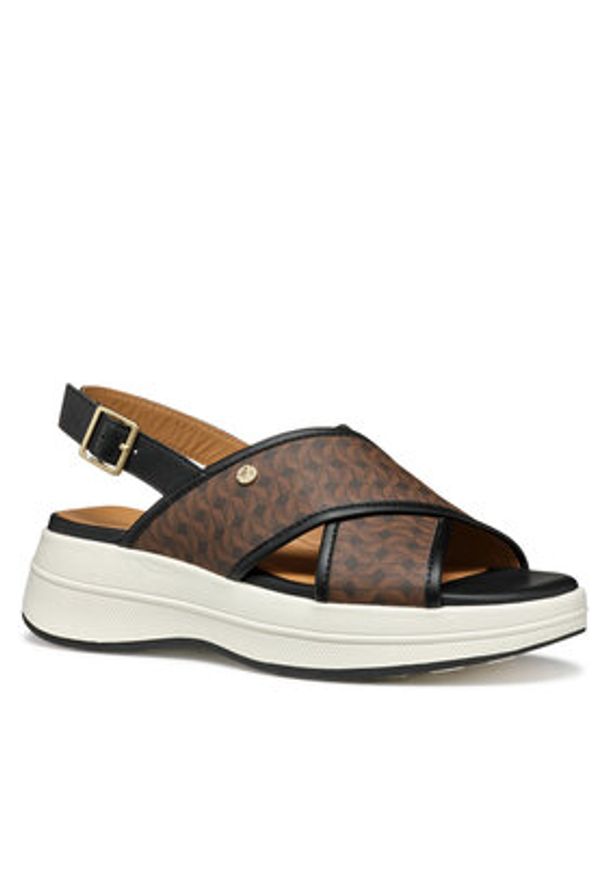 Geox Sandały D Spherica Ecub-3 S D550VB 00485 C6238 Brązowy. Kolor: brązowy. Materiał: skóra