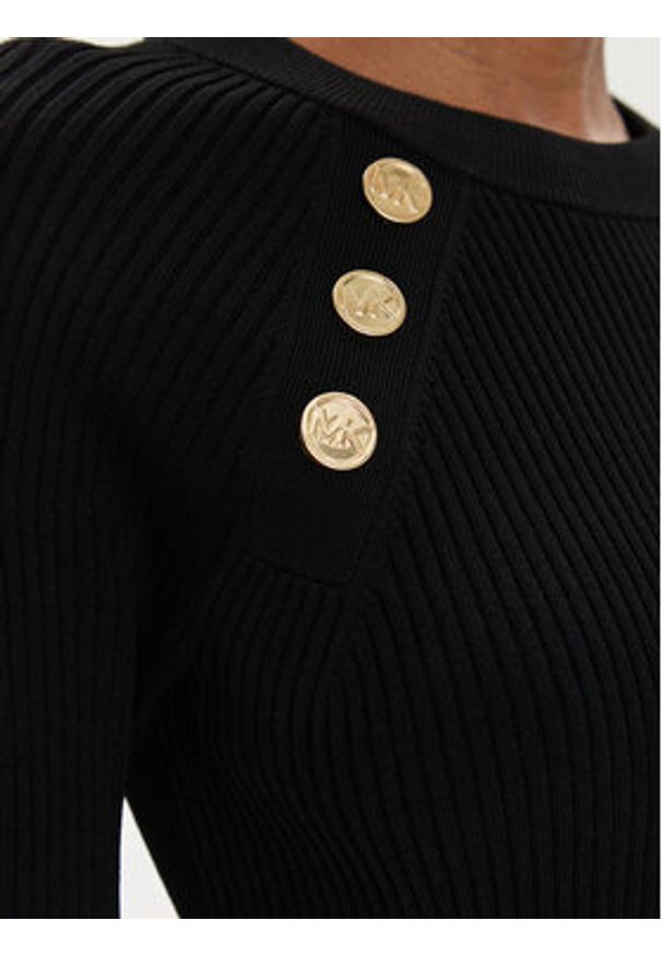 MICHAEL Michael Kors Sukienka dzianinowa MS480U033D Czarny Regular Fit. Kolor: czarny. Materiał: wiskoza