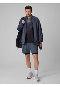 4f - 4F Bluza treningowa regular bez kaptura męska - szara XXL. Typ kołnierza: bez kaptura. Kolor: szary. Długość rękawa: raglanowy rękaw. Styl: sportowy #2