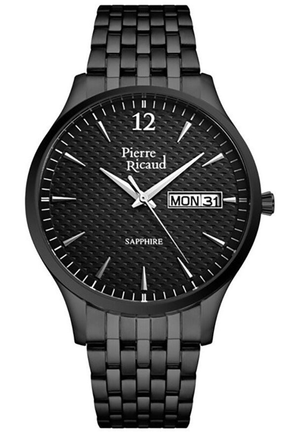 Zegarek męski Pierre Ricaud P91093.B154Q czarny. Kolor: czarny