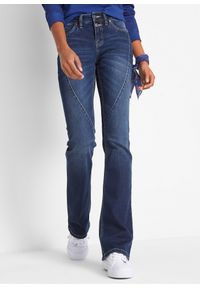 bonprix - Jeansy ze stretchem o kroju bootcut, mid waist. Kolor: niebieski #1