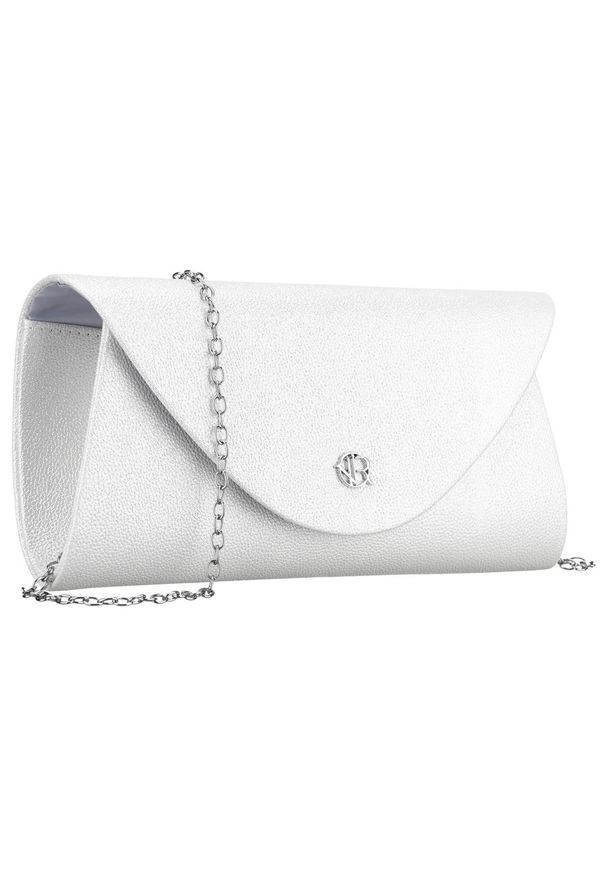 ROVICKY - Srebrna kopertówka damska wykonana ze skóry ekologicznej zawieszona na łańcuszku Rovicky R-XS029-1. Kolor: srebrny. Materiał: skórzane