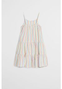 Mango Kids - Sukienka dziecięca Ande 110-164 cm. Kolor: biały. Materiał: tkanina, bawełna. Długość rękawa: na ramiączkach. Typ sukienki: rozkloszowane. Długość: midi #4