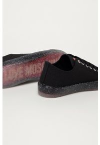 Love Moschino - Tenisówki. Nosek buta: okrągły. Zapięcie: sznurówki. Kolor: czarny. Materiał: materiał, guma, włókno #3