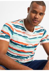 bonprix - T-shirt z bawełny organicznej. Kolor: wielokolorowy. Materiał: bawełna. Wzór: paski #2