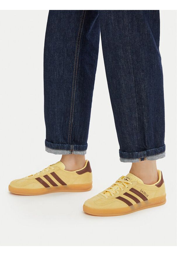 Adidas - adidas Sneakersy Gazelle Indoor KI7136 Żółty. Kolor: żółty. Materiał: skóra, zamsz. Model: Adidas Gazelle