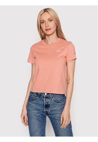 Champion T-Shirt Crewneck 114929 Różowy Cropped Fit. Kolor: różowy. Materiał: bawełna