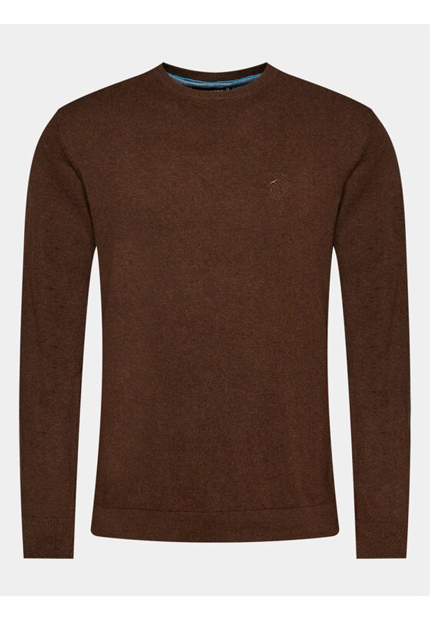 INDICODE Sweter Wildman 35-697 Brązowy Regular Fit. Kolor: brązowy. Materiał: bawełna