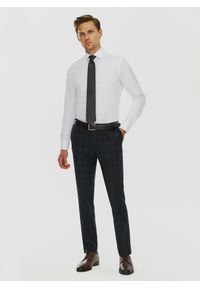 Pako Lorente - PAKO LORENTE – Męskie spodnie garniturowe w odcieniu granatowym. Kolor: niebieski. Materiał: wełna, lycra, poliester. Styl: elegancki #4