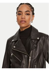 BOSS - Boss Kurtka skórzana Safiyana 50518257 Czarny Oversize. Kolor: czarny. Materiał: skóra #6