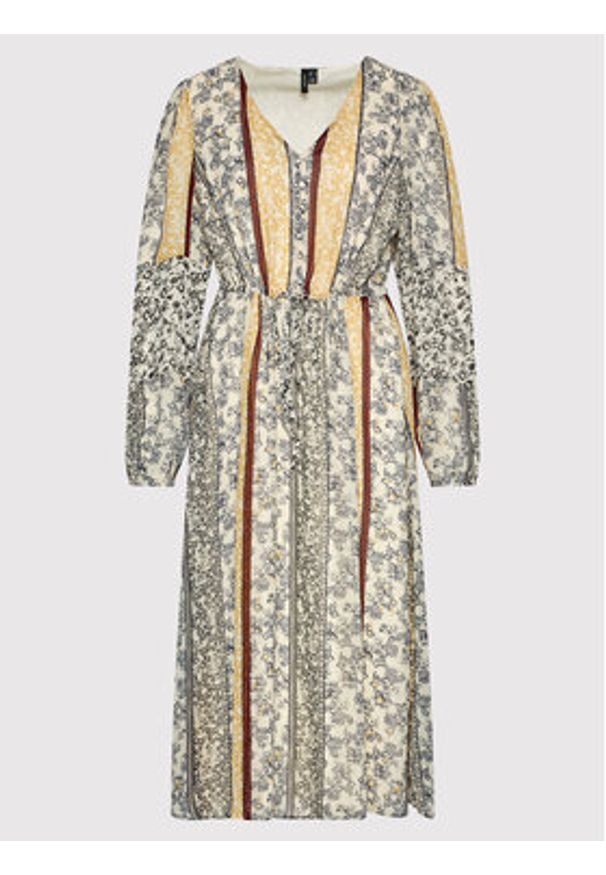 Vero Moda Curve Sukienka codzienna Nora 10251640 Beżowy Loose Fit. Okazja: na co dzień. Kolor: beżowy. Materiał: syntetyk. Typ sukienki: proste. Styl: casual