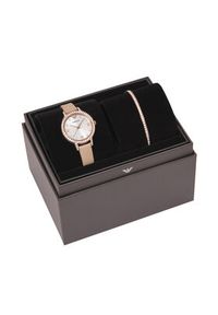 Emporio Armani Zestaw zegarek i bransoletka Cleo Gift Set AR80069SET Beżowy. Kolor: beżowy