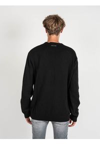 Les Hommes Sweter | LKK112 603A | Classic Fit Jumper With Nylon Detail On Sleeves | Mężczyzna | Czarny. Okazja: na co dzień. Kolor: czarny. Materiał: bawełna. Styl: casual #3