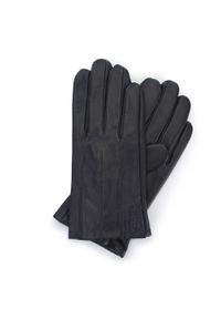 Wittchen - Męskie rękawiczki z gładkiej skóry czarne. Kolor: czarny. Materiał: skóra. Wzór: gładki. Sezon: jesień, zima. Styl: elegancki