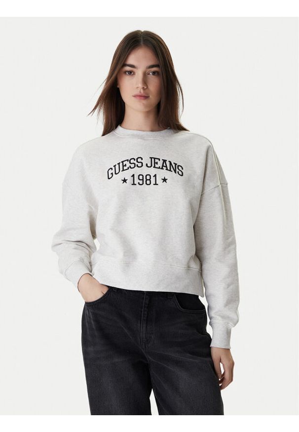 Guess Jeans Bluza W6RQ03 K68I4 Szary Relaxed Fit. Kolor: szary. Materiał: bawełna