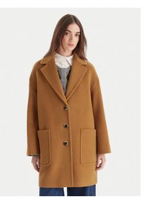 MAX&Co. Płaszcz wełniany 2526016023200 Brązowy Regular Fit. Kolor: brązowy. Materiał: wełna