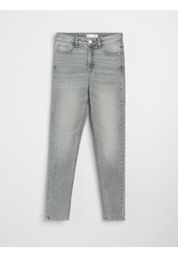 Sinsay - Spodnie jeansowe skinny - szary. Kolor: szary